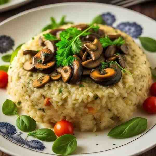 Ризотто с курицей грибами и овощами